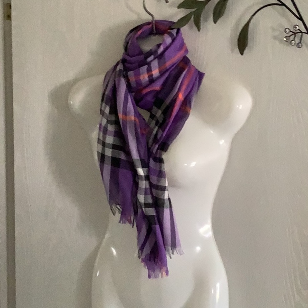 Sarong wrap scarf wear many ways purple black white orange plaid versati…